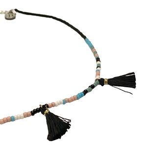 PURA VIDA FRINGE BLOCK PARTY CHOKER NECKLACE